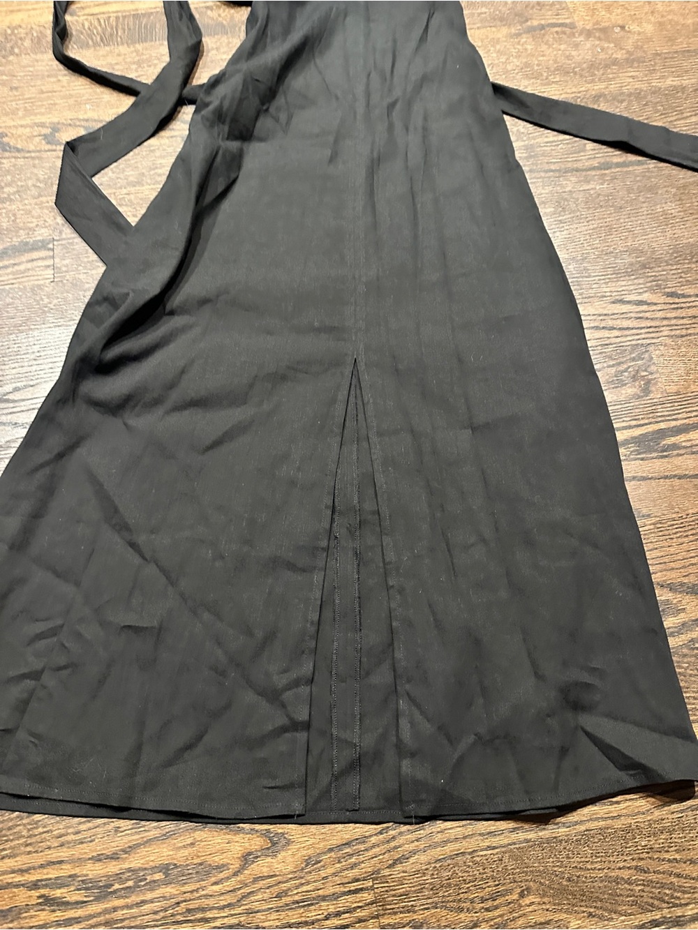NWT Cuyana Black Linen Flutter Sleeve Midi Dress - Picture 3 of 7